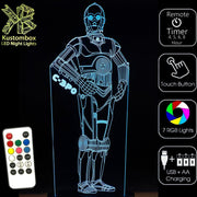 C3PO Star Wars- LED Night Light 7 Colours + Remote Control - KustomboxNight Lights & Ambient LightingKustomboxStandard Size