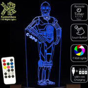 C3PO Star Wars- LED Night Light 7 Colours + Remote Control - KustomboxNight Lights & Ambient LightingKustomboxStandard Size