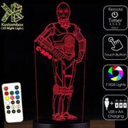 C3PO Star Wars- LED Night Light 7 Colours + Remote Control - KustomboxNight Lights & Ambient LightingKustomboxStandard Size