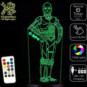 C3PO Star Wars- LED Night Light 7 Colours + Remote Control - KustomboxNight Lights & Ambient LightingKustomboxStandard Size