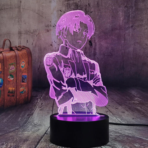 Captian Levi Ackerman Attack on Titan - 3D LED Night Light 7 Colours + Remote Control - Kustombox