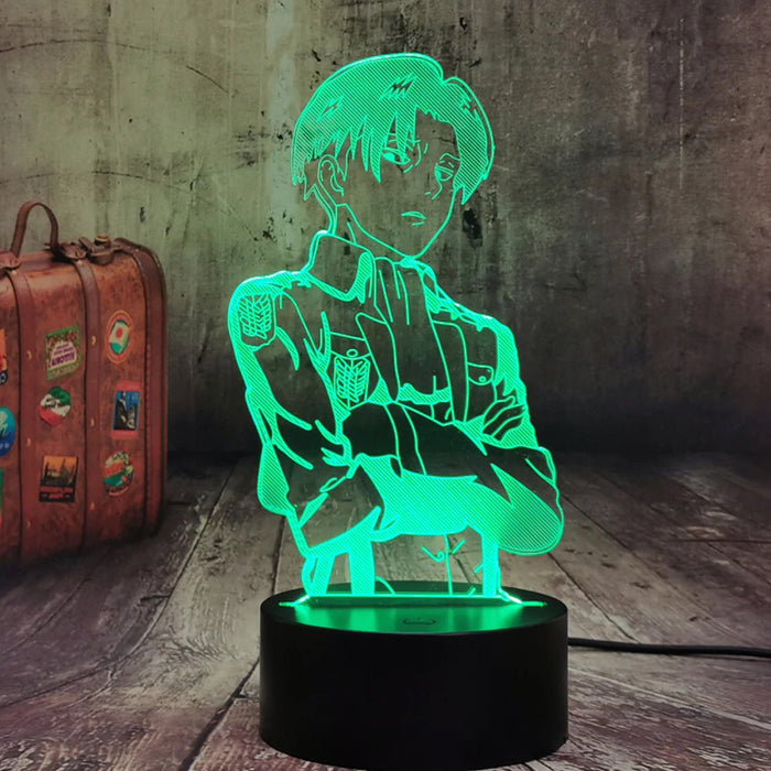 Captian Levi Ackerman Attack on Titan - 3D LED Night Light 7 Colours + Remote Control - Kustombox