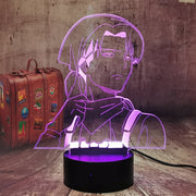 Captian Levi Attack on Titan - 3D LED Night Light 7 Colours + Remote Control - Kustombox Attack on titan