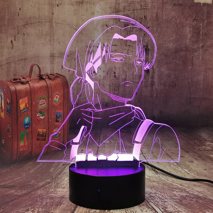 Captian Levi Attack on Titan - 3D LED Night Light 7 Colours + Remote Control - Kustombox Attack on titan