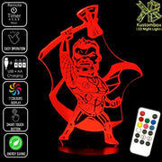 Cartoon Thor Statue Hammer Ragnarok 3D LED Night Light 7 Colour Remote Control - KustomboxNight Lights & Ambient LightingKustomboxStandard Size