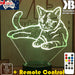 Cat Kitten laying 3D - LED Night Light 7 Colours + Remote Control - Kustombox
