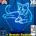 Cat Kitten laying 3D - LED Night Light 7 Colours + Remote Control - Kustombox