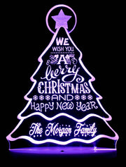 Christmas Tree Personalised Name Light 3D LED Night Light 7 Colours + Remote Control - Kustombox xmas