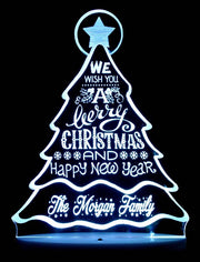 Christmas Tree Personalised Name Light 3D LED Night Light 7 Colours + Remote Control - Kustombox xmas