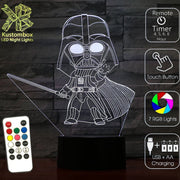 Darth Vader Star Wars Imperial 3D - LED Night Light 7 Colours + Remote Control - Kustombox