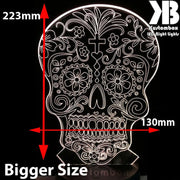DAY OF THE DEAD SKULL CANDY 3D LED Night Light 7 Colours + Remote Control - Kustombox