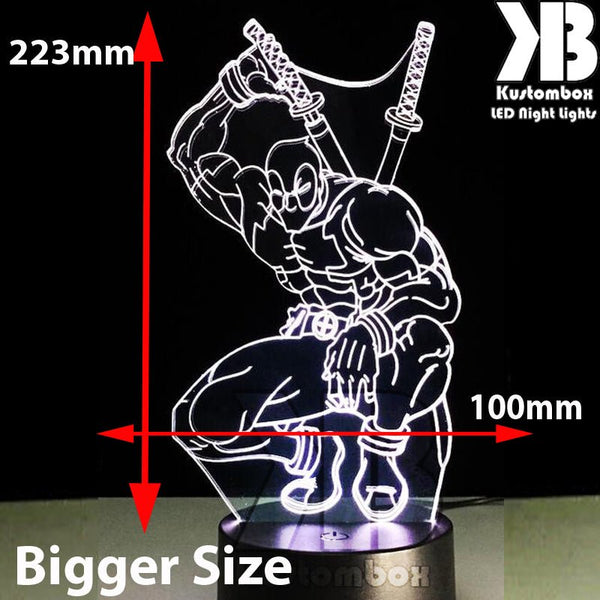 Deadpool Marvel Comics 3D - LED Night Light 7 Colours + Remote Control - Kustombox