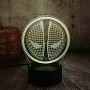 Deadpool Mask Logo Marvel Comics 3D - LED Night Light 7 Colours + Remote Control - Kustombox