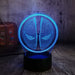 Deadpool Mask Logo Marvel Comics 3D - LED Night Light 7 Colours + Remote Control - Kustombox