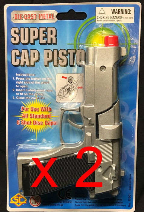 Die Cast Metal Revolver Cap Gun & 8 Ring Caps - Kustomboxtoy gun die castKustomboxCap Gun