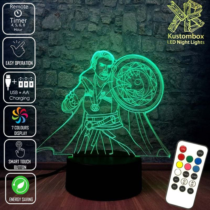 Doctor Strange Avengers - 3D LED Night Light 7 Colours + Remote Control - Kustombox AVENGERS
