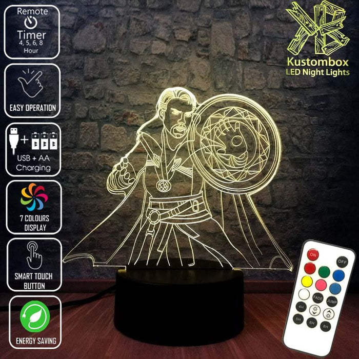 Doctor Strange Avengers - 3D LED Night Light 7 Colours + Remote Control - Kustombox AVENGERS