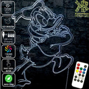 Donald Duck Character Disney- 3D LED Night Light 7 Colours + Remote Control - Kustombox