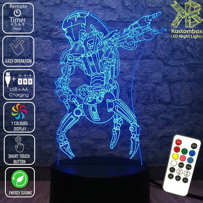 Droideka Imperial destroyer droid Star Wars - LED Night Light 7 Colours + Remote Control - Kustombox