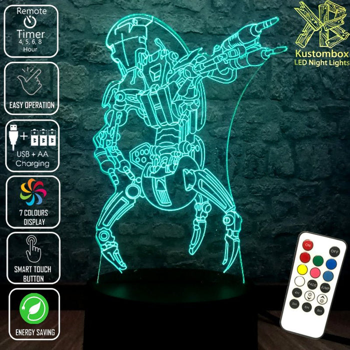 Droideka Imperial destroyer droid Star Wars - LED Night Light 7 Colours + Remote Control - Kustombox