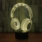 Earphones Wire Frame - 3D LED Night Light 7 Colours + Remote Control - Kustombox