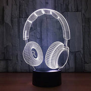 Earphones Wire Frame - 3D LED Night Light 7 Colours + Remote Control - Kustombox