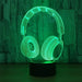 Earphones Wire Frame - 3D LED Night Light 7 Colours + Remote Control - Kustombox