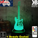 Electric Guitar - 3D LED Night Light 7 Colours + Remote Control - Kustombox music