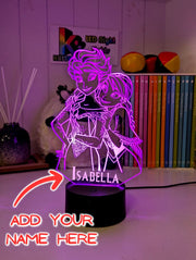 Elsa and Anna Frozen Personalised Name 3d LED Night Light lamp for Childrens Room - KustomboxDisneyKustomboxStandard Size