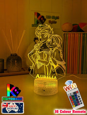 Elsa and Anna Frozen Personalised Name 3d LED Night Light lamp White Crackle Base for Childrens Room - Kustombox