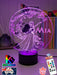 Elsa Frozen Cartoon Personalised Name 3d LED Night Light lamp Black Base for Childrens Room - Kustombox Disney Night Lights