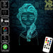 Elsa Frozen Disney- 3D LED Night Light 7 Colours + Remote Control - Kustombox