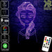 Elsa Frozen Disney- 3D LED Night Light 7 Colours + Remote Control - Kustombox