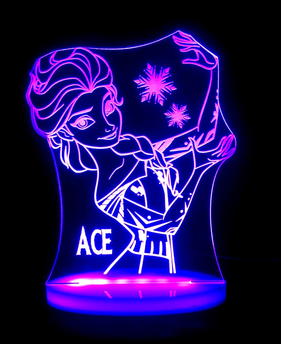 Elsa Personalised Name 3D LED Night Light Bedroom Lamp — Kustombox