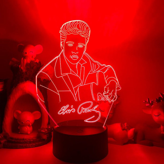 Elvis Presley King of Pop - LED Night Light 7 Colours + Remote Control - Kustombox music