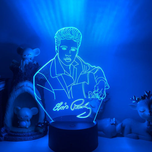 Elvis Presley King of Pop - LED Night Light 7 Colours + Remote Control - Kustombox music