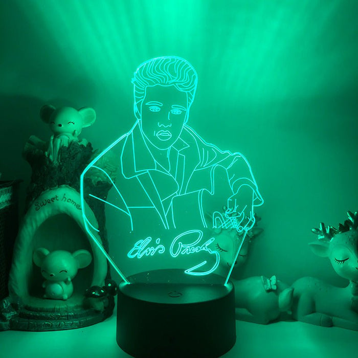 Elvis Presley King of Pop - LED Night Light 7 Colours + Remote Control - Kustombox music