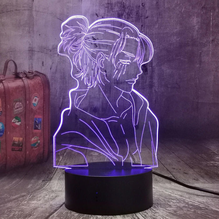 Eren Yeager Attack on Titan- 3D LED Night Light 7 Colours + Remote Control - Kustombox