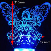 Fairy Princess - 3D LED Night Light 7 Colours + Remote Control - Kustombox