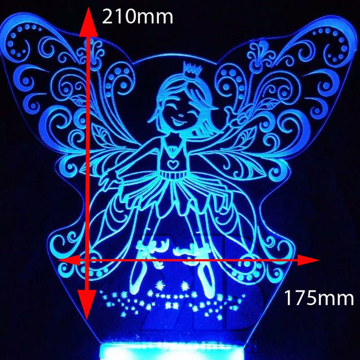 Fairy Princess - 3D LED Night Light 7 Colours + Remote Control - Kustombox
