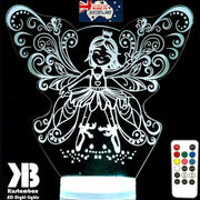 Fairy Princess - 3D LED Night Light 7 Colours + Remote Control - Kustombox