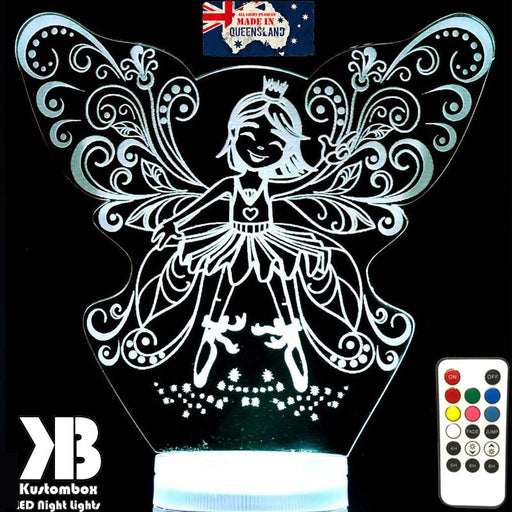 Fairy Princess - 3D LED Night Light 7 Colours + Remote Control - Kustombox