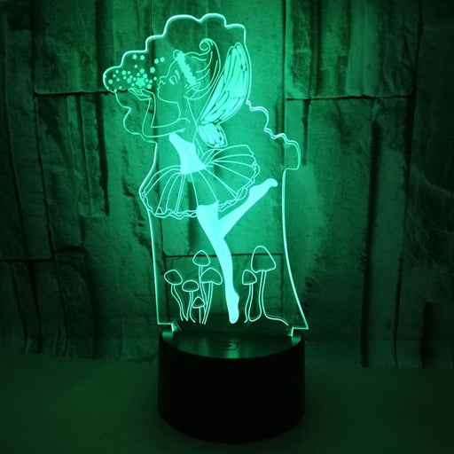 Fairy Princess mushrom garden - LED Night Light 7 Colours + Remote Control - Kustombox