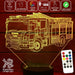 Fire Engine Truck - 3D LED Night Light 7 Colours + Remote Control - Kustombox