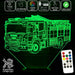 Fire Engine Truck - 3D LED Night Light 7 Colours + Remote Control - Kustombox