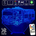 Fire Engine Truck - 3D LED Night Light 7 Colours + Remote Control - Kustombox