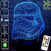 First Order Imperial Stormtrooper Helmet Star Wars - LED Night Light 7 Colours + Remote Control - Kustombox
