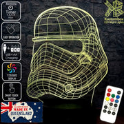 First Order Imperial Stormtrooper Helmet Star Wars - LED Night Light 7 Colours + Remote Control - Kustombox