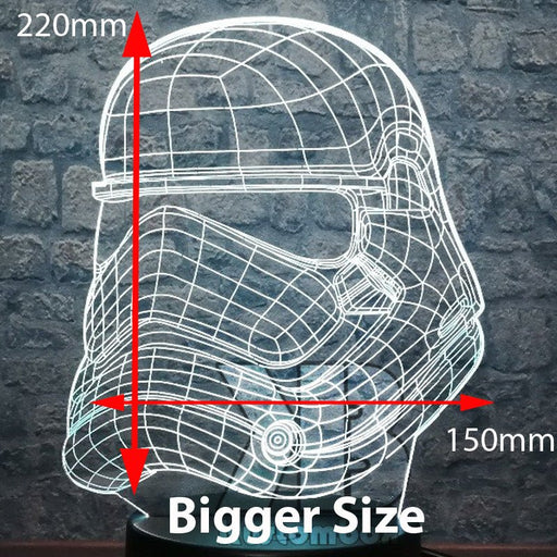 First Order Imperial Stormtrooper Helmet Star Wars - LED Night Light 7 Colours + Remote Control - Kustombox