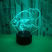Fishing Rod and Fish - LED Night Light 7 Colours + Remote Control - Kustombox man cave